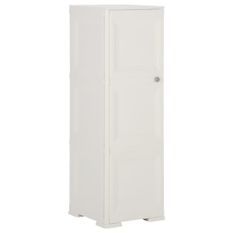 Armoire plastique 40x43x125 cm design de bois blanc angora