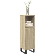 Armoire salle de bain chêne sonoma 30x30x100 cm