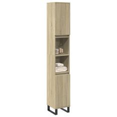 Armoire salle de bain chêne sonoma 30x30x190 cm