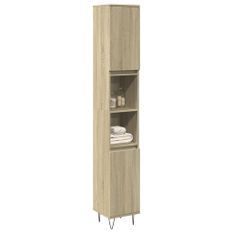 Armoire salle de bain chêne sonoma 30x30x190 cm