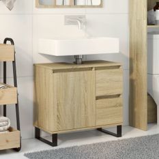 Armoire salle de bain chêne sonoma 65x33x60 cm