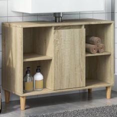 Armoire salle de bain chêne sonoma 80x33x60cm bois d'ingénierie