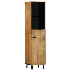 Armoire salle de bain marron 38x33x160 cm bois massif manguier