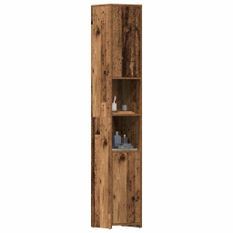 Armoire salle de bain vieux bois 30x30x183,5 cm bois ingénierie