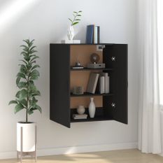 Armoire suspendue Noir 69,5x34x90 cm Bois d'ingénierie