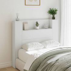 Armoire tête de lit avec LED blanc 120x16,5x103,5 cm