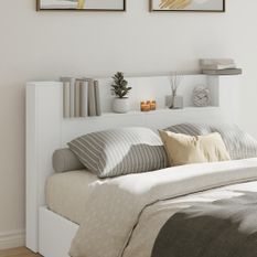 Armoire tête de lit avec LED blanc 160x16,5x103,5 cm