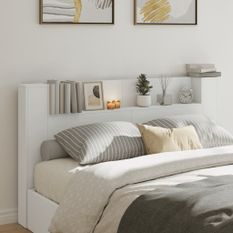 Armoire tête de lit avec LED blanc 180x16,5x103,5 cm