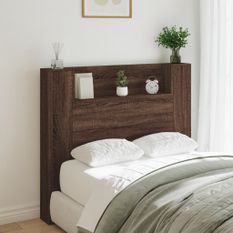 Armoire tête de lit avec LED chêne marron 120x16,5x103,5 cm