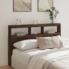 Armoire tête de lit avec LED chêne marron 160x17x102 cm