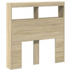 Armoire tête de lit avec LED chêne sonoma 100x17x102 cm