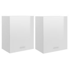 Armoires de cuisine 2 pcs Blanc brillant 50x31x60 cm