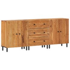 Armoires latérales 3 pcs 60x33x75 cm bois massif d'acacia