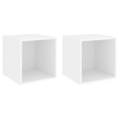 Armoires murales 2 pcs Blanc 37x37x37 cm
