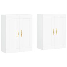 Armoires murales 2 pcs blanc bois d'ingénierie