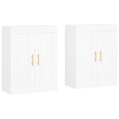 Armoires murales 2 pcs blanc bois d'ingénierie