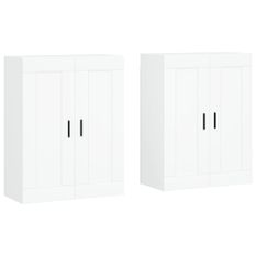Armoires murales 2 pcs blanc bois d'ingénierie