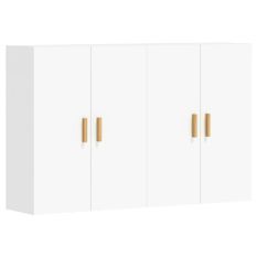 Armoires murales 2 pcs blanc bois d'ingénierie