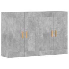 Armoires murales 2 pcs gris béton bois d'ingénierie