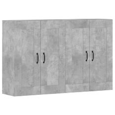 Armoires murales 2 pcs gris béton bois d'ingénierie
