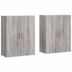 Armoires murales 2 pcs sonoma gris 69,5x34x90 cm