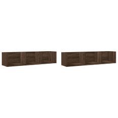 Armoires murales 2pcs chêne marron 75x18x16,5cm bois ingénierie