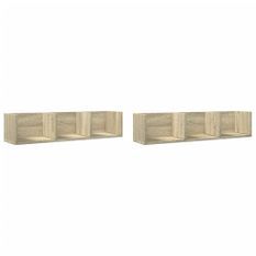 Armoires murales 2pcs chêne sonoma 75x18x16,5cm bois ingénierie