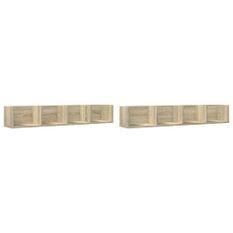 Armoires murales 2pcs chêne sonoma 99x18x16,5cm bois ingénierie