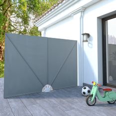 Auvent latéral pliable de terrasse Gris 240 x 160 cm