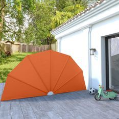Auvent latéral pliable de terrasse Terre cuite 200 cm