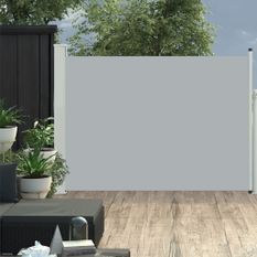 Auvent latéral rétractable de patio 100x500 cm Gris