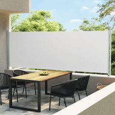 Auvent latéral rétractable de patio 160x600 cm Crème