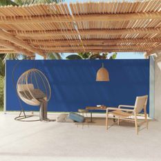 Auvent latéral rétractable de patio 200x600 cm Bleu