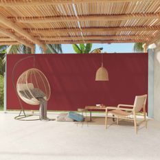 Auvent latéral rétractable de patio 220x600 cm Rouge