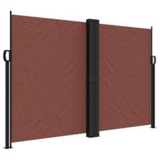 Auvent latéral rétractable marron 160x1200 cm