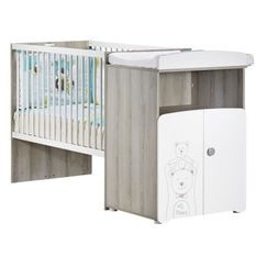 BABY PRICE TEDDY Lit Bébé Combiné Evolutif 120x60 en 90x190