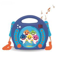 BABY SHARK Lecteur CD portable avec 2 microphones - LEXIBOOK