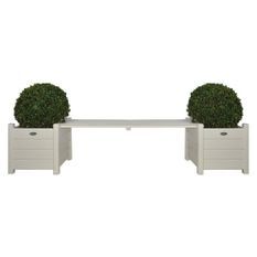 Bacs à fleurs avec banc Esschert Design CF33W coloris blanc