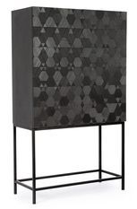 Bahut bois de frêne noir 2 portes Ema L 90 cm