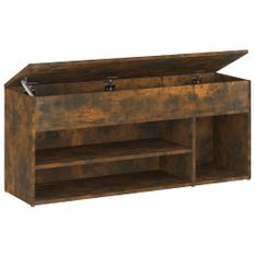 Banc à chaussures Chêne fumé 105x30x45 cm Bois d'ingénierie