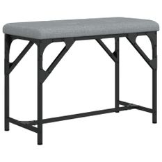 Banc à manger gris clair 62x32x45 cm acier et tissu