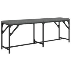 Banc à manger gris foncé 124x32x45 cm acier et tissu