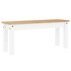 Banc à manger Panama blanc 105x30x45 cm bois massif de pin