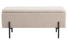 Banc avec coffre de rangement WATFORD 95 cm - Tissu ou velours
