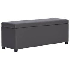 Banc avec compartiment de rangement 116 cm Gris Similicuir