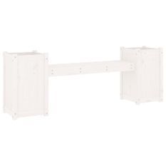 Banc avec jardinières blanc 180x36x63 cm bois massif de pin