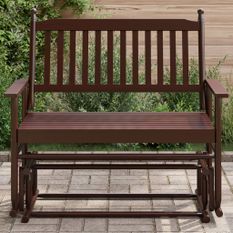 Banc balancelle marron 118x70x104,5 cm bois massif de peuplier