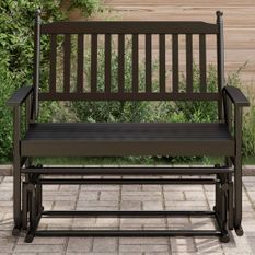 Banc balancelle noir 118x70x104,5 cm bois massif de peuplier