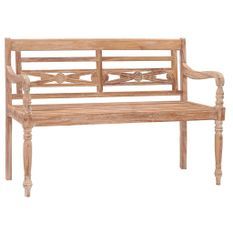 Banc Batavia 120 cm Huilé en blanc Bois de teck solide