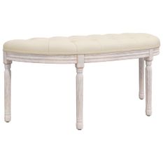 Banc beige 110,5x45x49 cm lin